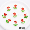 10Pcs Glass Pendants PALLOY-YW00040-03-1