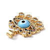 Lampwork Evil Eye Pendants with Colorful Cubic Zirconia ZIRC-L102-13G-05-4
