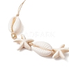 Synthetic Turquoise Beads with Natural Mixed Cowrie Shell Beads Anklet AJEW-AN00577-01-3