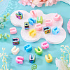 20Pcs UV Plating Opaque Acrylic European Beads OACR-TADJ0001-16U-4