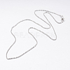 Brass Ball Chain Necklaces X-MAK-L009-06P-2