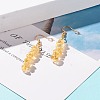 Natural Citrine Chip Beaded Dangle Earrings EJEW-JE04788-10-2