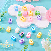 20Pcs UV Plating Opaque Acrylic European Beads OACR-TADJ0001-16B-4