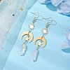 Rough Natural Quartz Crystal Dangle Earrings EJEW-JE05877-02-4