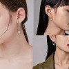 4Pair 4 Style Safety Pin & Ring 304 Stainless Steel Hoop Earrings for Women EJEW-SZ0001-84-3