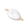 Natural Keshi Pearl Connector Charms PALLOY-JF04243-03-4