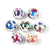 Ocean Theme Printed Opaque Acrylic Beads MACR-T048-07M-1