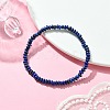 Natural Lapis Lazuli Flat Round Beaded Stretch Bracelets for Women BJEW-JB09717-05-2
