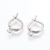 Brass Hoop Earring Findings with Latch Back Closure X-ZIRC-F088-063P-1