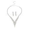 Butterfly Brass Rhinestone Earrings & Pendant Necklaces Set for Women SJEW-M102-06S-2