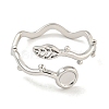 Non-Tarnish 304 Stainless Steel Cuff Finger Ring Components STAS-P365-28P-2