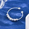 Rotatable 925 Sterling Silver Open Cuff Rings RJEW-S624-06S-2