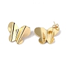 Brass Butterfly Stud Earrings for Women EJEW-P214-10G-2