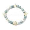 Synthetic Turquoise Beaded Stretch Bracelets for Women BJEW-TA00574-02-2