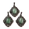 Natural Green Aventurine Rhombus Pendants G-K363-02R-01-1
