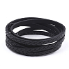 Braided Flat Single Face Imitation Leather Cords LC-T003-01A-2