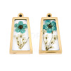 304 Stainless Steel Epoxy Resin Pendants STAS-T072-29-2
