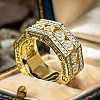 Brass Micro Pave Clear Cubic Zirconia Finger Rings for Men FS-WG63B19-05-2