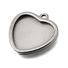 304 Stainless Steel Pendant Cabochon Settings STAS-F365-01C-P-2