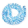 Transparent Electroplate Glass Beads Strands EGLA-N006-078B-2