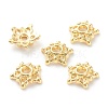 Rack Plating Alloy Flower Bead Caps KK-J277-09G-1