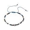 Natural Black Agate Beads Adjustable Nylon Thread Braided Bead Bracelets Sets BJEW-JB06453-11