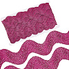 10 Yard Metallic Polyester Wavy Fringe Trim Ribbon SRIB-GF0001-38P-1