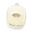 Golden Plated Brass Micro Pave Clear Cubic Zirconia Pendants KK-F807-27-G-3