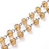 Handmade Electroplate Glass Beaded Chains AJEW-JB00529-02-1