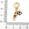 Rack Plating Brass Enamel Sports European Dangle Charms KK-P287-35B-G-3