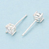 925 Sterling Silver & Clear Cubic Zirconia Stud Earrings STER-T008-70S-01-3