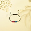 Acrylic & Brass Braided Bead Bracelet BJEW-JB08547-2