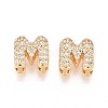 Brass Micro Pave Clear Cubic Zirconia Beads KK-T071-17G-M-1
