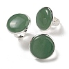 Natural Green Aventurine Round Adjustable Rings RJEW-K371-09S-13-1
