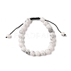 8mm Round Natural Howlite Braided Bead Bracelets BJEW-C067-01B-08-2