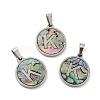 304 Stainless Steel with Paua Shell Pendants STAS-G268-02K-P-1
