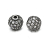 Round Brass Micro Pave Cubic Zirconia Beads ZIRC-N016-01B-8mm-1