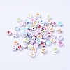Craft Style Mixed Color Chunky Letter Acrylic Flat Round Beads for Kids Jewelry X-MACR-R481-M-2