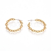 Semicircular Brass Cable Chain Stud Earrings EJEW-E196-11MG-2