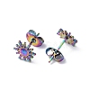 Ion Plating(IP) 304 Stainless Steel Stud Earring for Women EJEW-I285-20MC-2
