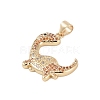 Brass Micro Pave Cubic Zirconia Pendants KK-E111-45B-G-2