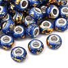 Opaque Resin Rondelle European Beads RESI-Z046-01H-1