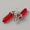 Glass Double Terminal Pointed Pendants G-WH0016-40C-2