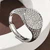Brass Micro Pave Cubic Zirconia Cuff Rings for Women RJEW-A069-13P-03-1