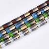 Half Electroplate Glass Beads Strands EGLA-S177-01-1