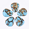 Assembled Natural Bronzite and Synthetic Turquoise Pendants G-S329-041-1