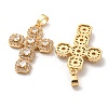 Brass Micro Pave Cubic Zirconia Pendants KK-P250-03G-2