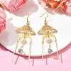 Brass Butterfly Dangle Earrings for Women EJEW-TA00369-2