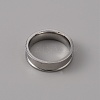 201 Stainless Steel Grooved Finger Ring Settings STAS-WH0027-27C-P-2