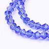 Faceted Bicone Blue Glass Beads Strands X-GLAA-S026-02-2